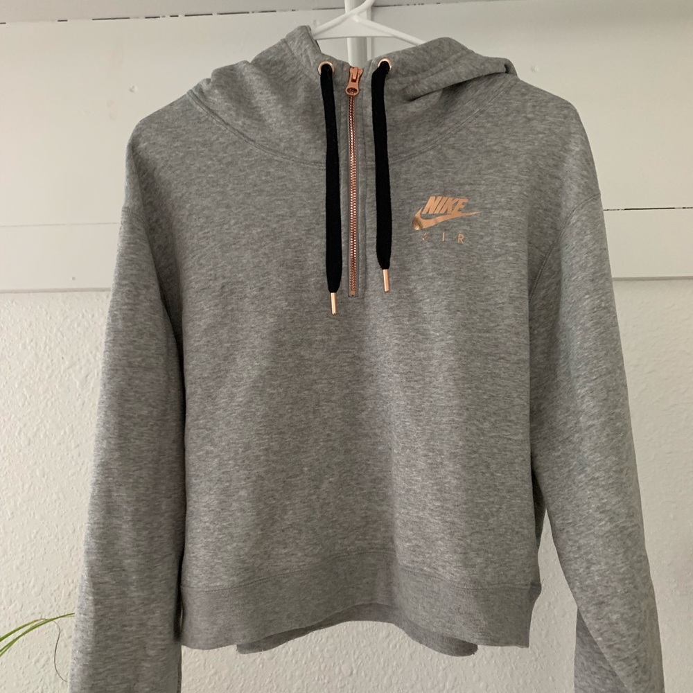 Nike pull over hoodie rose gold
